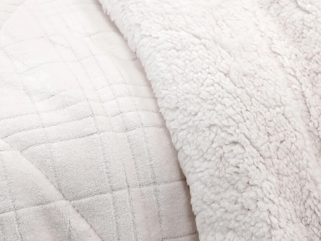 Κουβερτοπάπλωμα Γούνινο Εκρού με Γραμμικό Σχέδιο Γαρύφαλλο 220x240 | Γαρύφαλλο - Λευκά Είδη