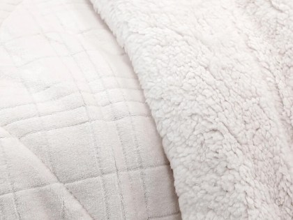 Κουβερτοπάπλωμα Γούνινο Εκρού με Γραμμικό Σχέδιο Γαρύφαλλο 220x240 | Γαρύφαλλο - Λευκά Είδη