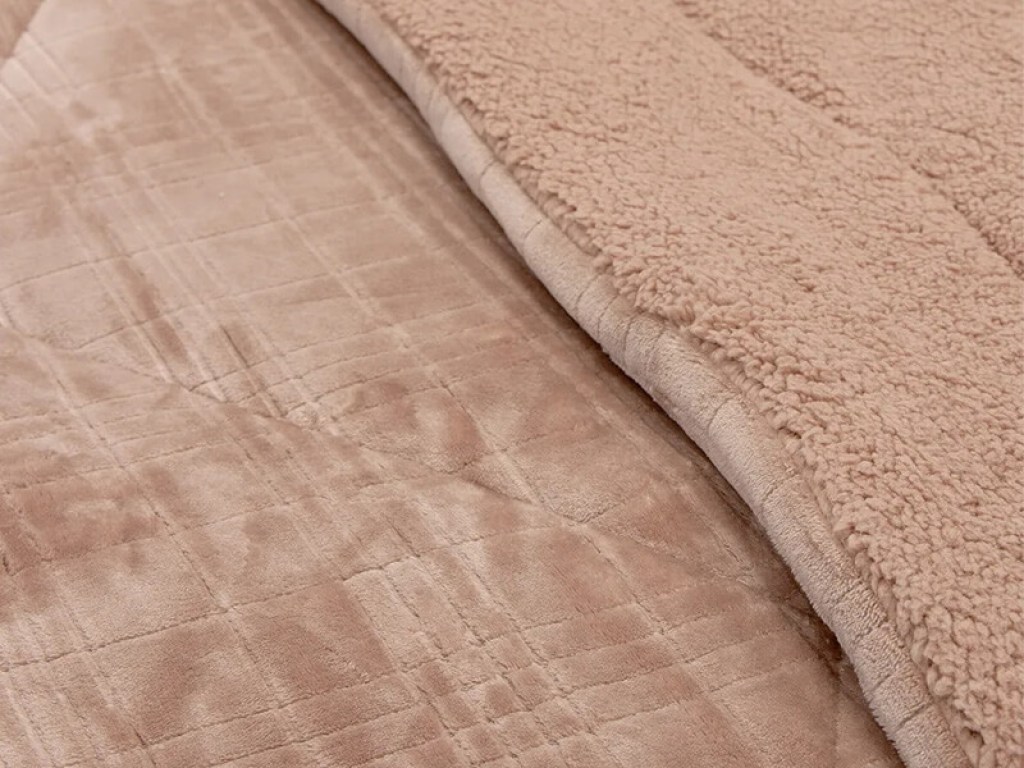 Κουβερτοπάπλωμα Γούνινο Μόκα με Γραμμικό Σχέδιο Γαρύφαλλο 220x240 | Γαρύφαλλο - Λευκά Είδη