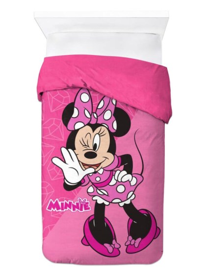 Κουβερτοπάπλωμα Μονό Φούξια-Ροζ Flannel-Sherpa Minnie Γαρύφαλλο 160x250 | Γαρύφαλλο - Λευκά Είδη