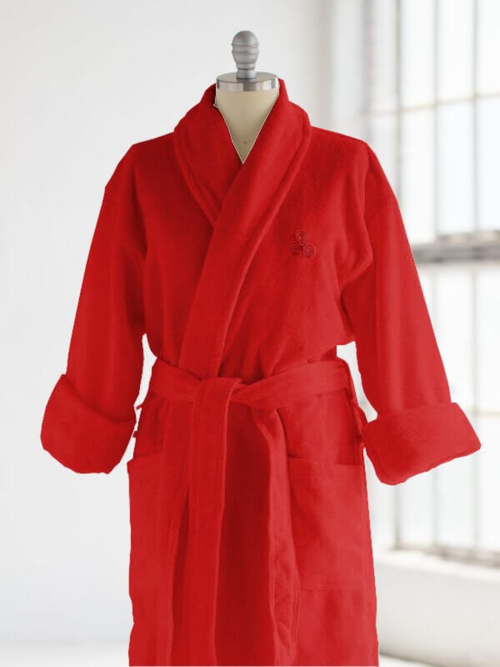 Μπουρνούζι Unisex Κόκκινο Βαμβακερό 440gsm Γαρύφαλλο  | Γαρύφαλλο - Λευκά Είδη