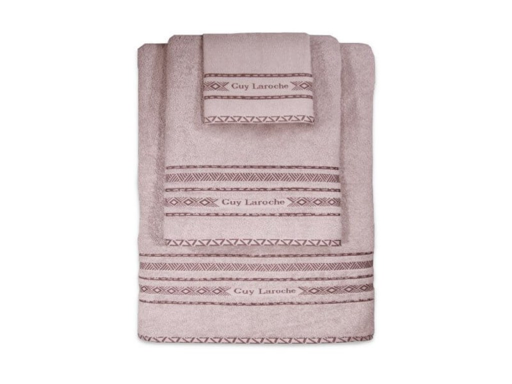 Σετ Πετσέτες Μπάνιου Βαμβακερές Guy Laroche | Γαρύφαλλο - Λευκά Είδη
