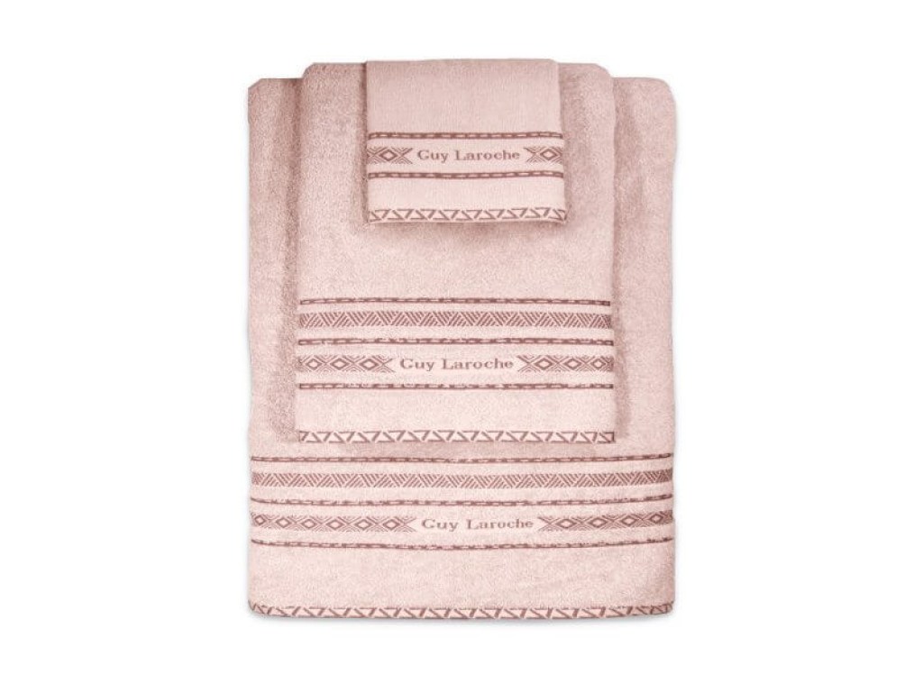 Σετ Πετσέτες Μπάνιου Βαμβακερές Guy Laroche | Γαρύφαλλο - Λευκά Είδη