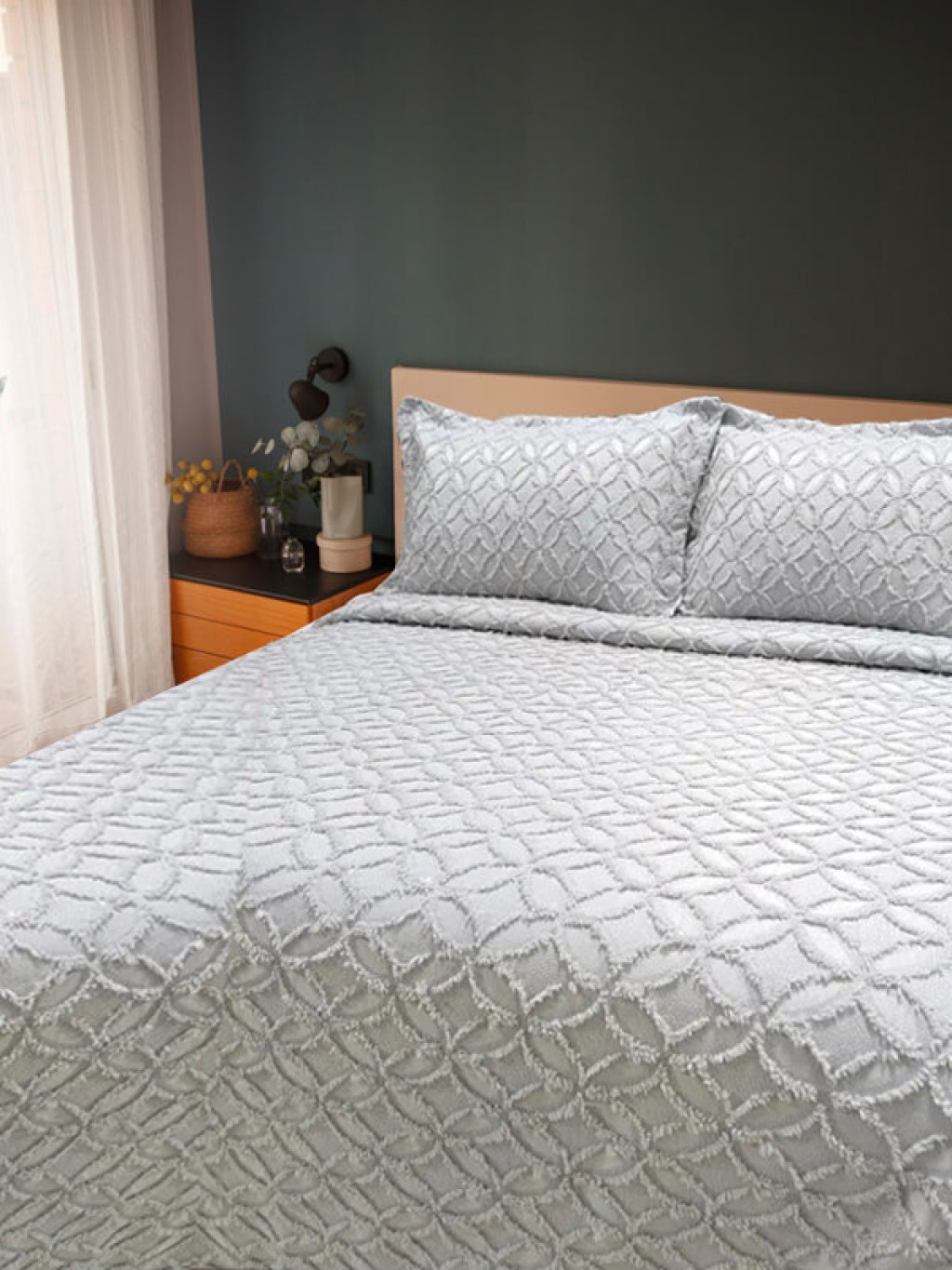 Νυφικό Σετ Κρεβατιού Υπέρδιπλο Γκρι Oya 3 ΤΜΧ 250x260 Γαρύφαλλο | Γαρύφαλλο - Λευκά Είδη
