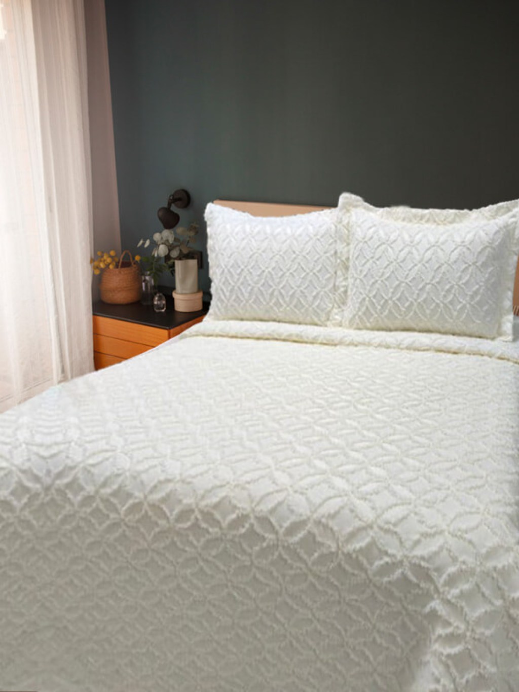 Νυφικό Σετ Κρεβατιού Υπέρδιπλο Κρεμ Oya 3 ΤΜΧ 250x260 Γαρύφαλλο | Γαρύφαλλο - Λευκά Είδη