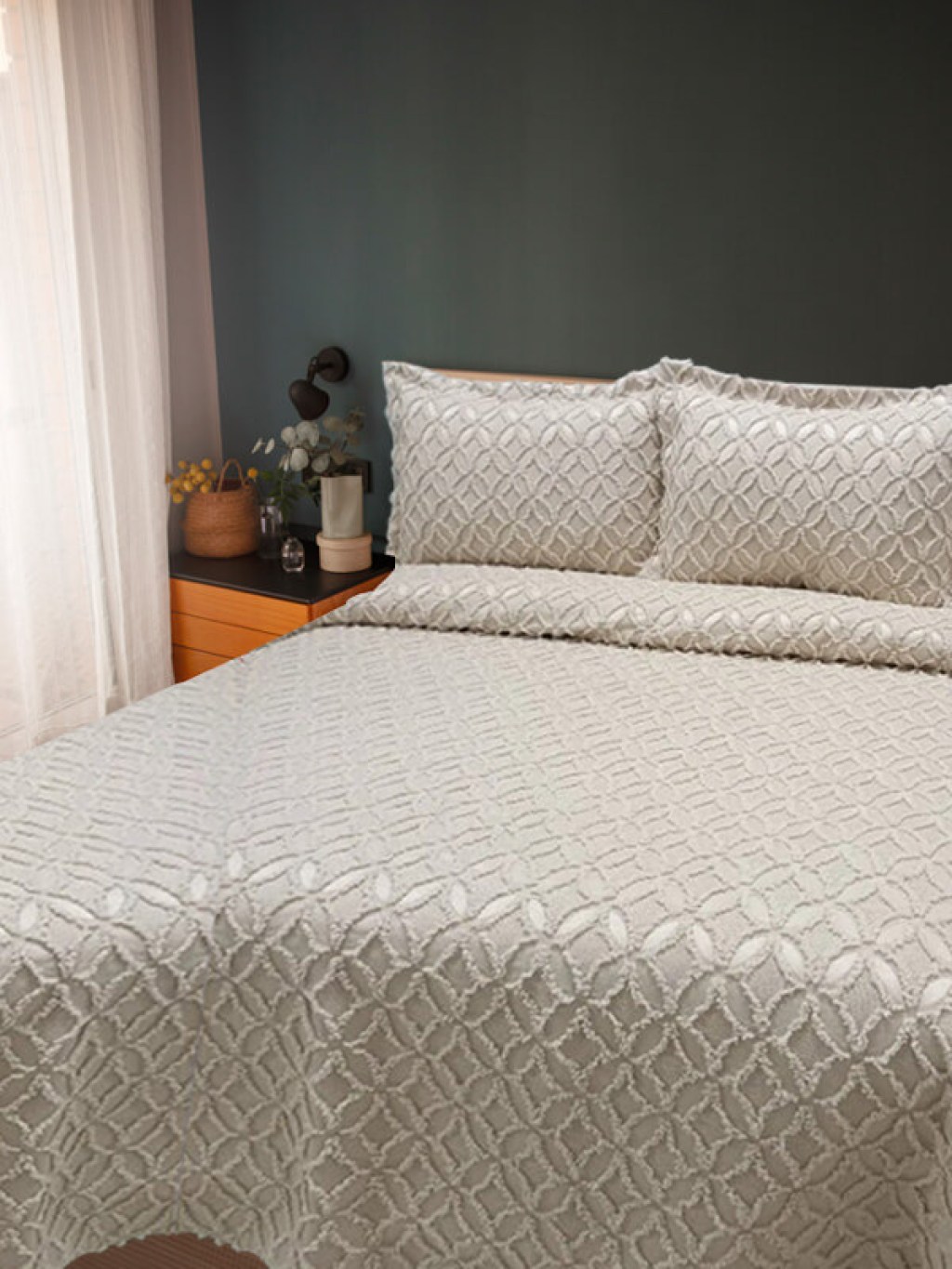 Νυφικό Σετ Κρεβατιού Υπέρδιπλο Μπεζ Oya 3 ΤΜΧ 250x260 Γαρύφαλλο | Γαρύφαλλο - Λευκά Είδη