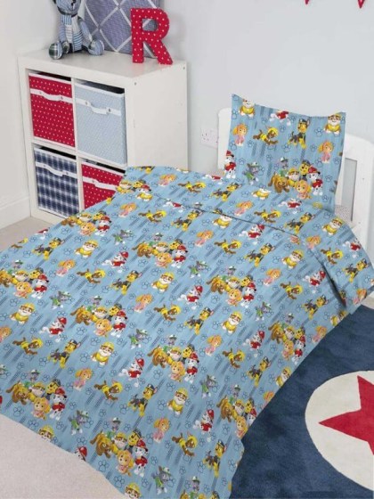 Παιδικά Σεντόνια Σετ Paw Patrol Πετρόλ Βαμβακερά Γαρύφαλλο 160x240 | Γαρύφαλλο - Λευκά Είδη