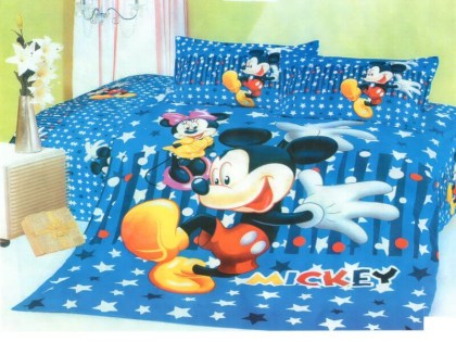 Παιδικό Κουβερλί Σετ Μπλε Microfiber Mickey Γαρύφαλλο 140x200 | Γαρύφαλλο - Λευκά Είδη