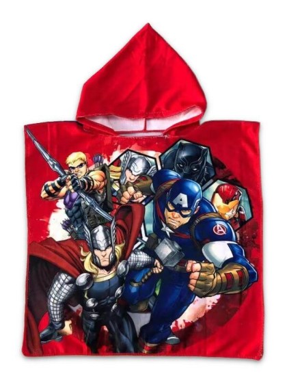 Παιδικό Πόντσο Θαλάσσης Avengers Βαμβακερό Κόκκινο Γαρύφαλλο 50x100 | Γαρύφαλλο - Λευκά Εϊδη