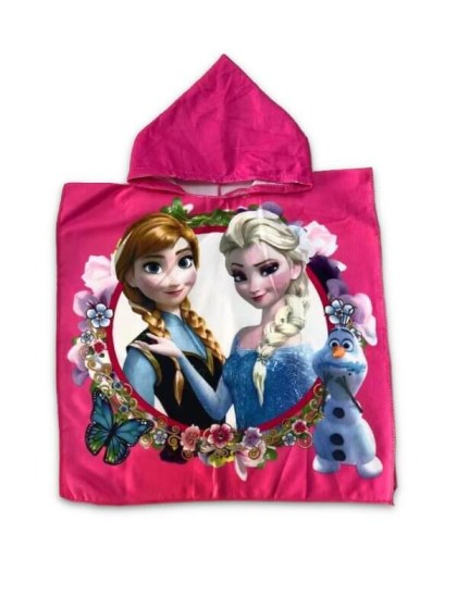 Παιδικό Πόντσο Θαλάσσης Frozen Βαμβακερό Ροζ Γαρύφαλλο 50x100 | Γαρύφαλλο - Λευκά Εϊδη