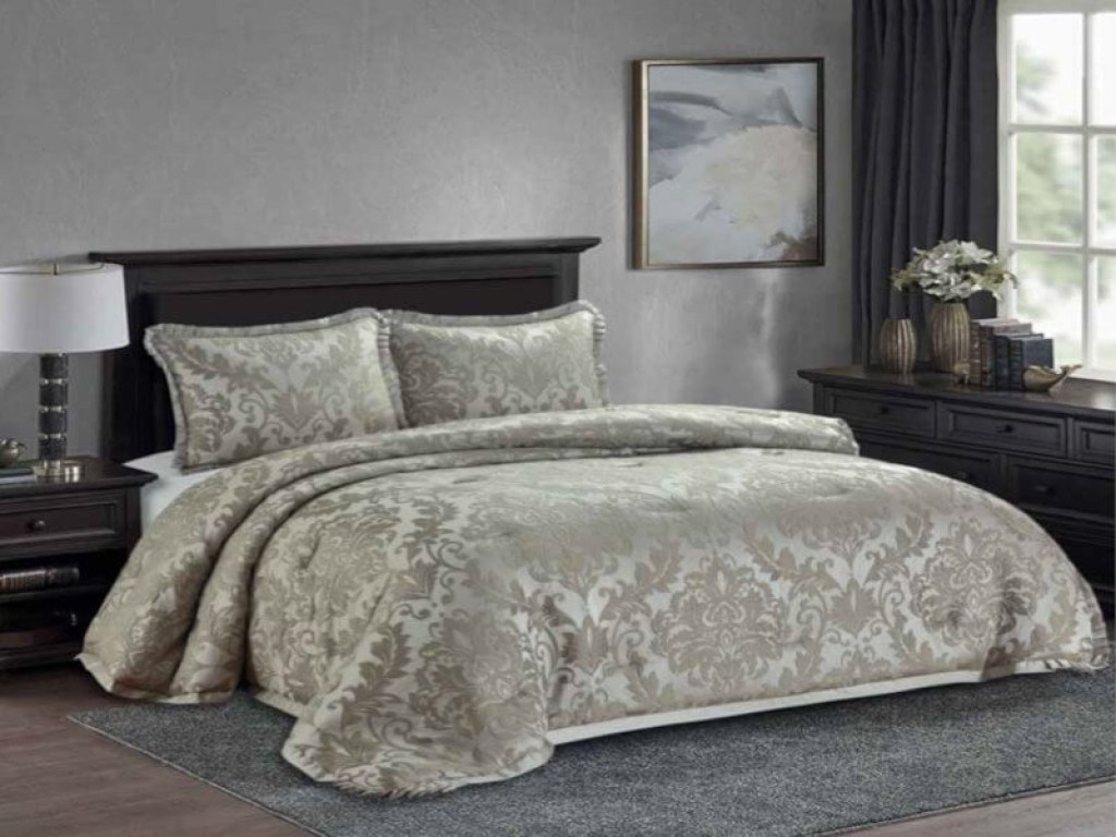 Πάπλωμα Υπέρδιπλο Damask Coffee Jacquard Γαρύφαλλο 220x240 | Γαρύφαλλο - Λευκά Είδη