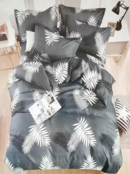 Πάπλωμα Υπέρδιπλο Ανθρακί Εμπριμέ Leaves Microfiber Γαρύφαλλο 220x240 | Γαρύφαλλο - Λευκά Είδη