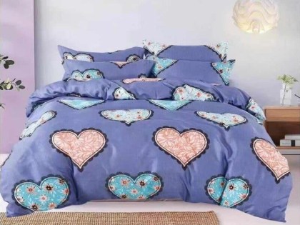 Πάπλωμα Μωβ Hearts Microfiber 2203 Γαρύφαλλο | Γαρύφαλλο - Λευκά Είδη