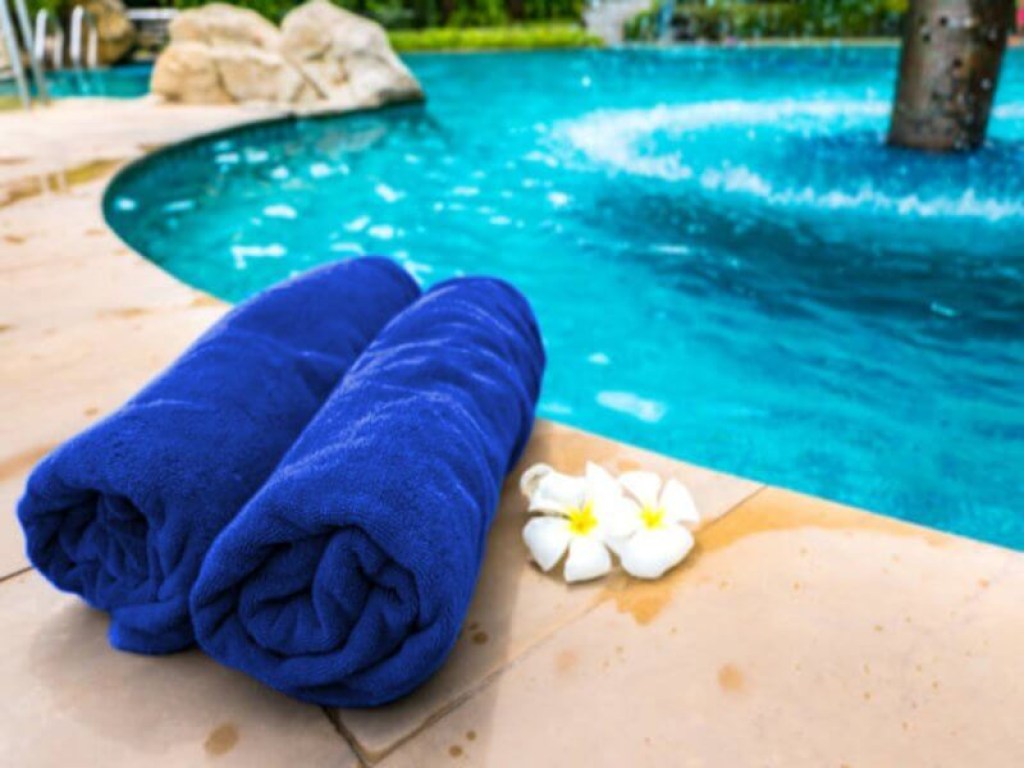 Πετσέτα Πισίνας Ξενοδοχείου Μπλε Βαμβακερή 450gsm Γαρύφαλλο 80x160 | Γαρύφαλλο - Λευκά Είδη
