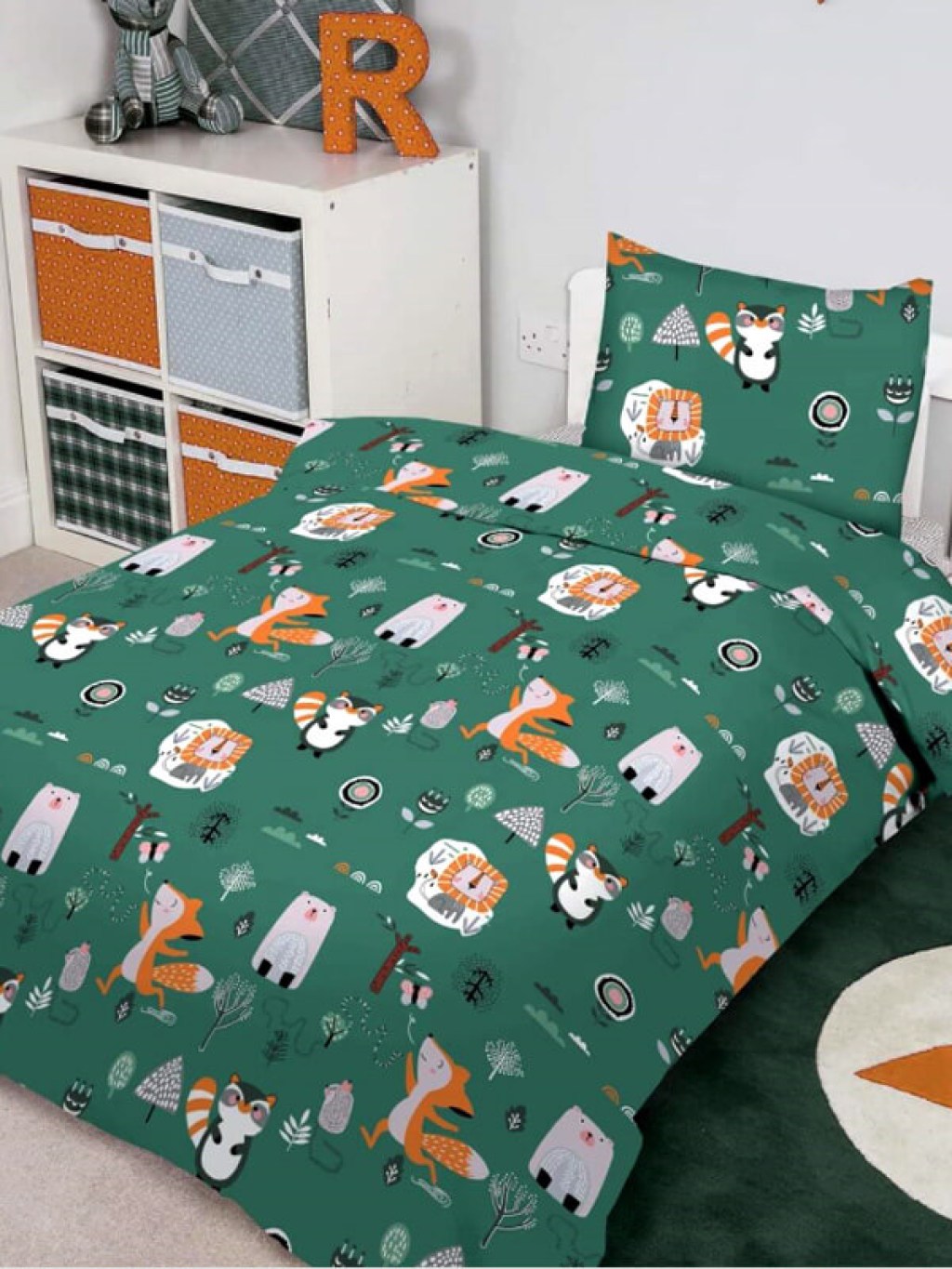 Σετ Παιδικά Σεντόνια Πράσινο Ζωάκια Βαμβακερά Γαρύφαλλο 160x240 | Γαρύφαλλο - Παιδικά Σεντόνια - Λευκά Είδη