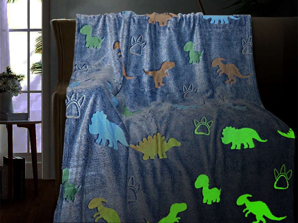 Παιδική Κουβέρτα Μονή Κοράλ Φωσφοριζέ Dinosaurs 2 Γαρύφαλλο 160x220 | Γαρύφαλλο - Λευκά Είδη