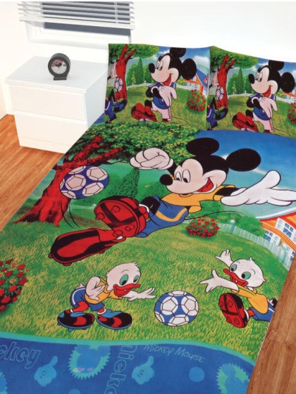 Παιδικό Κουβερλί Σετ Πολύχρωμο Microfiber Mickey Football Γαρύφαλλο 140x200 | Γαρύφαλλο - Λευκά Είδη