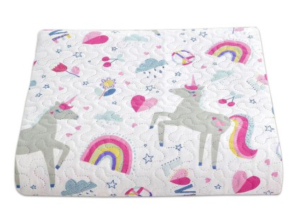 Παιδικό Κουβερλί Unicorn Γαρύφαλλο 160x240 | Γαρύφαλλο - Λευκά Είδη