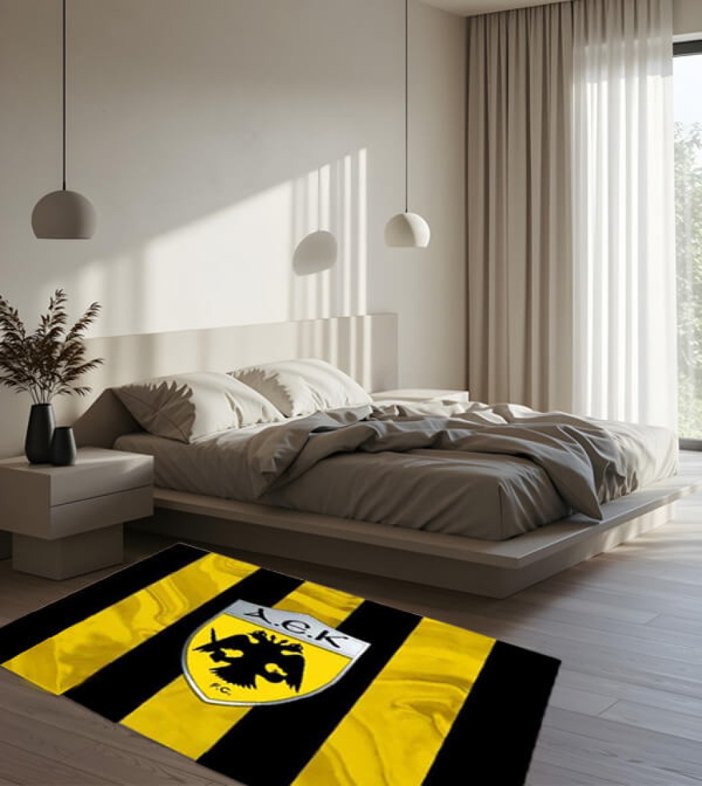 Παιδικό Χαλί ΑΕΚ Κίτρινο Γαρύφαλλο | Γαρύφαλλο - Λευκά Είδη