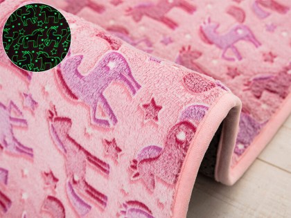 Παιδικό Χαλί Φωσοριζέ Ροζ Unicorn Γαρύφαλλο 110x170 | Γαρύφαλλο - Λευκά Είδη