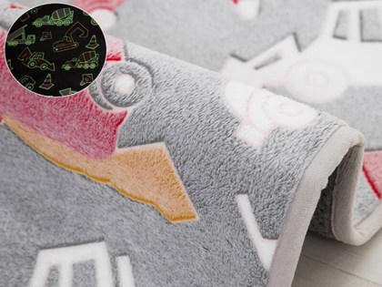 Παιδικό Χαλί Φωσοριζέ Γκρι Τράκτορες Γαρύφαλλο 110x170 | Γαρύφαλλο - Λευκά Είδη