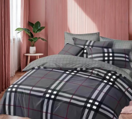 Πάπλωμα Υπέρδιπλο Καρό Σχέδιο Microfiber Γαρύφαλλο 220x240 | Γαρύφαλλο - Λευκά Είδη