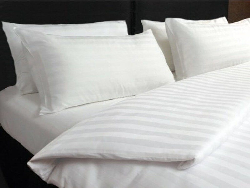 Σεντόνια Ξενοδοχείου Σετ Βαμβακοσατέν Ριγέ 250 κλωστών Γαρύφαλλο | Γαρύφαλλο - λευκά Είδη