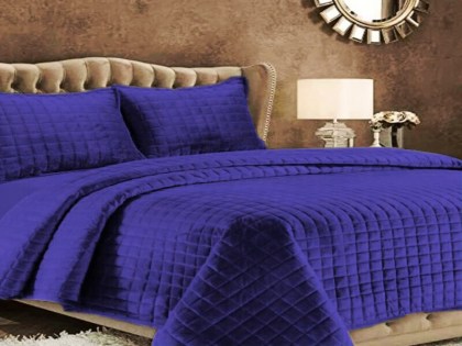 Κουβερλί Σετ Μπλε Ρουά Μονόχρωμα Square Γαρύφαλλο 220x240 | Γαρύφαλλο - Λευκά Είδη