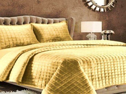 Κουβερλί Σετ Μπεζ Μονόχρωμα Square Γαρύφαλλο 220x240 | Γαρύφαλλο - Λευκά Είδη