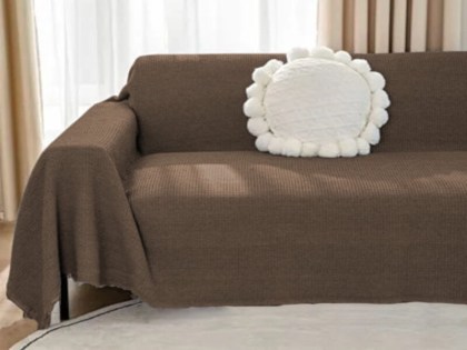 Σετ Ριχτάρια Καναπέ Σενίλ Καφέ Μονόχρωμα One Color Γαρύφαλλο 3 ΤΜΧ | Γαρύφαλλο - Λευκά Είδη
