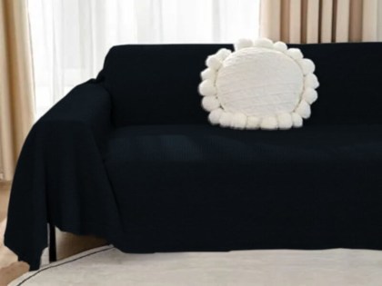 Σετ Ριχτάρια Καναπέ Σενίλ Μαύρο Μονόχρωμα One Color Γαρύφαλλο 3 ΤΜΧ | Γαρύφαλλο - Λευκά Είδη