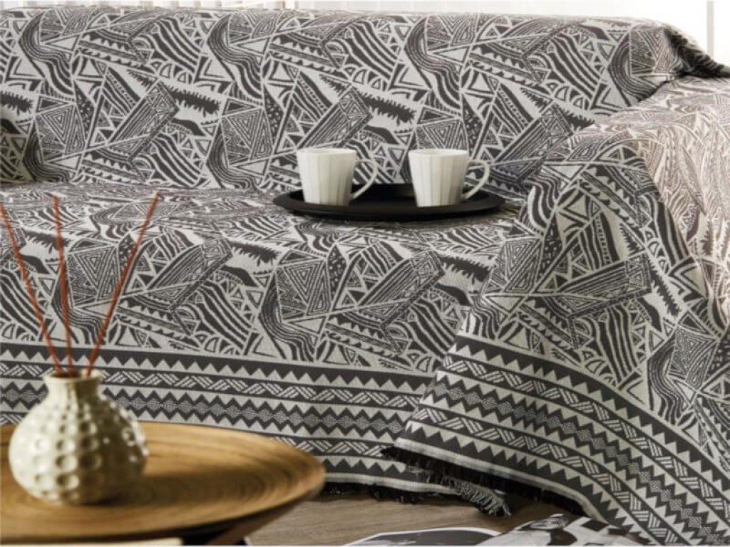 Σετ Ριχτάρια Καναπέ Μαύρα Γεωμετρικό Σχέδιο Γαρύφαλλο 3 ΤΜΧ - T009 | Γαρύφαλλο - Λευκά Είδη