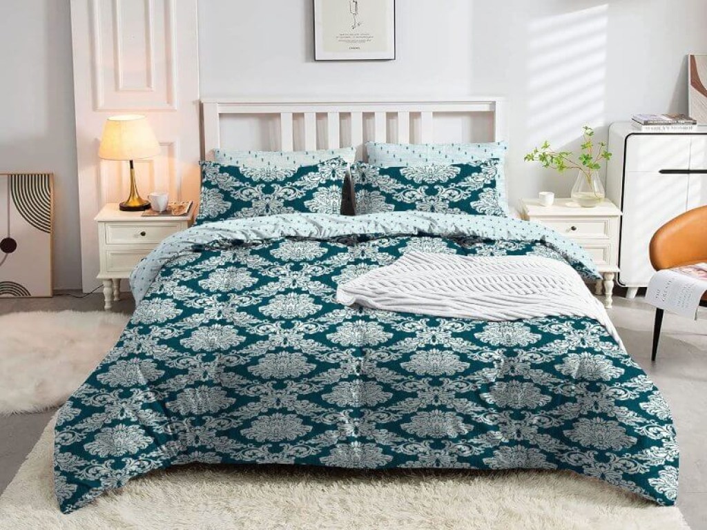 Σετ Σεντόνια Κυπαρισσί Damask Εμπριμέ 100% Βαμβακερά Γαρύφαλλο | Γαρύφαλλο - Λευκά Είδη