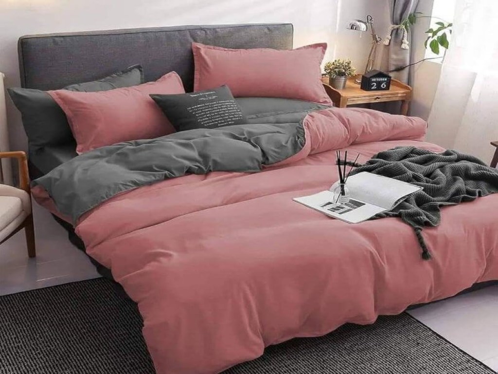 Σετ Σεντόνια Γίγας - King Size Αμέθυστος-Γκρι 100% Βαμβακοσατέν Δίχρωμα Γαρύφαλλο 240x270 | Γαρύφαλλο - Λευκά Είδη