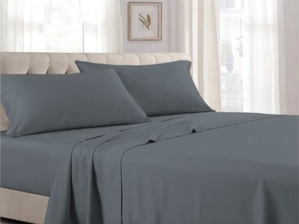 Σετ Σεντόνια Μονόχρωμα Με Λάστιχο Γκρι Silk Touch 90% Βαμβακερά Γαρύφαλλο | Γαρύφαλλο - Λευκά Είδη