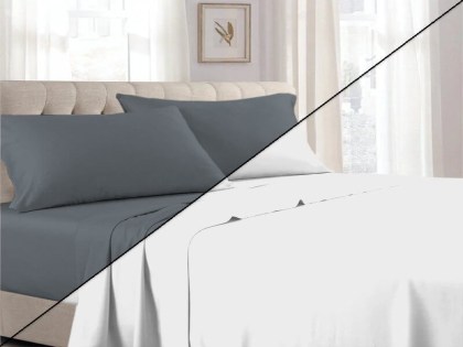Σετ Σεντόνια Μονόχρωμα Με Λάστιχο Silk Touch 90% Βαμβακερά Γαρύφαλλο | Γαρύφαλλο - Λευκά Είδη