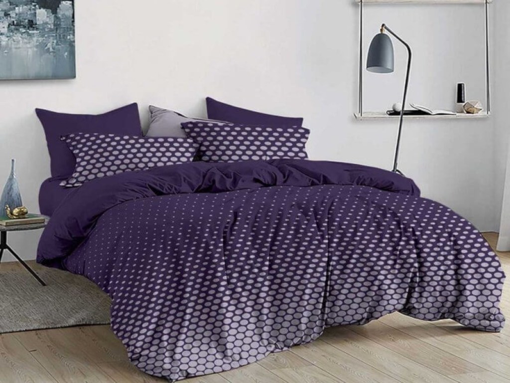 Σετ Σεντόνια Μωβ Dots 100% Βαμβακερά Γαρύφαλλο | Γαρύφαλλο - Λευκά Είδη