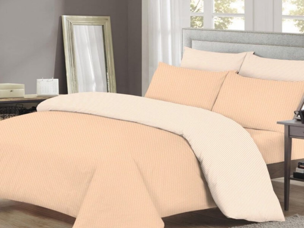 Σετ Σεντόνια Μονά Μπεζ Πουά Γαρύφαλλο | Γαρύφαλλο - Λευκά Είδη