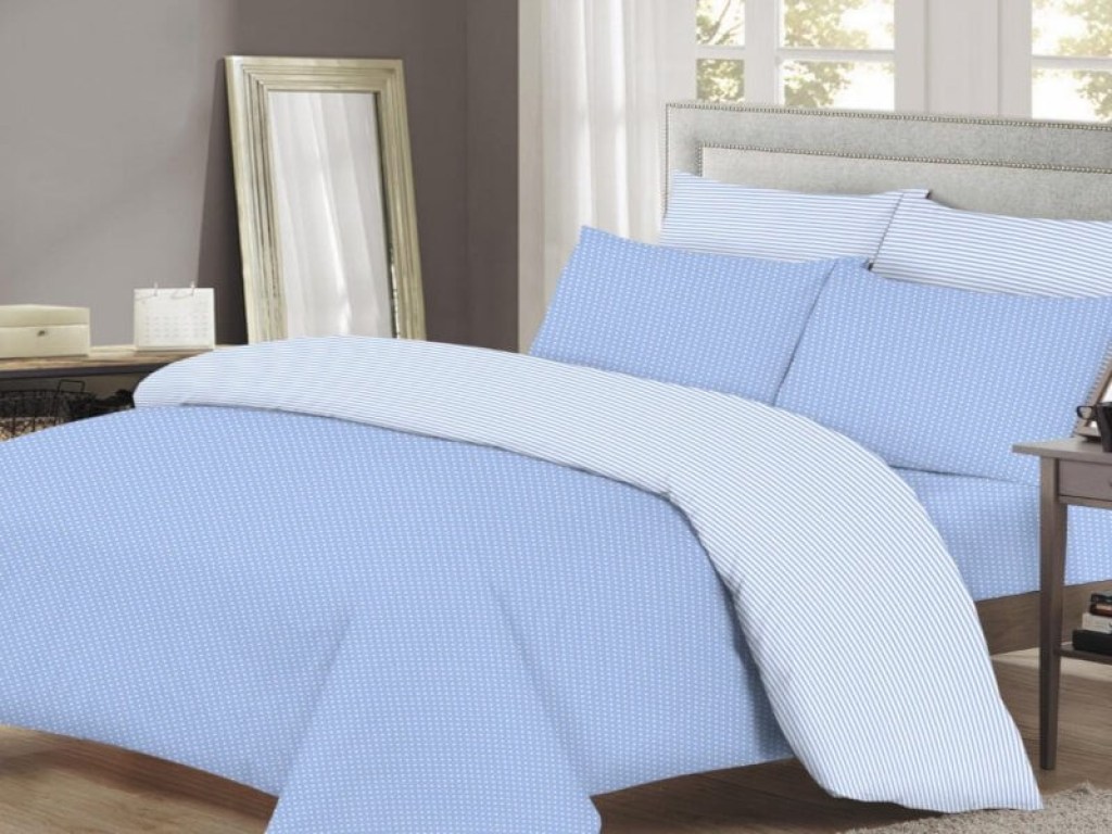 Σετ Σεντόνια Μονά Μπλε Πουά Γαρύφαλλο | Γαρύφαλλο - Λευκά Είδη