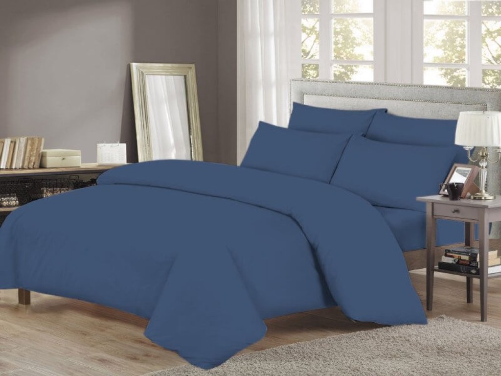 Σετ Σεντόνια Μπλε Βαμβακερά One Color Γαρύφαλλο | Γαρύφαλλο - Λευκά Είδη