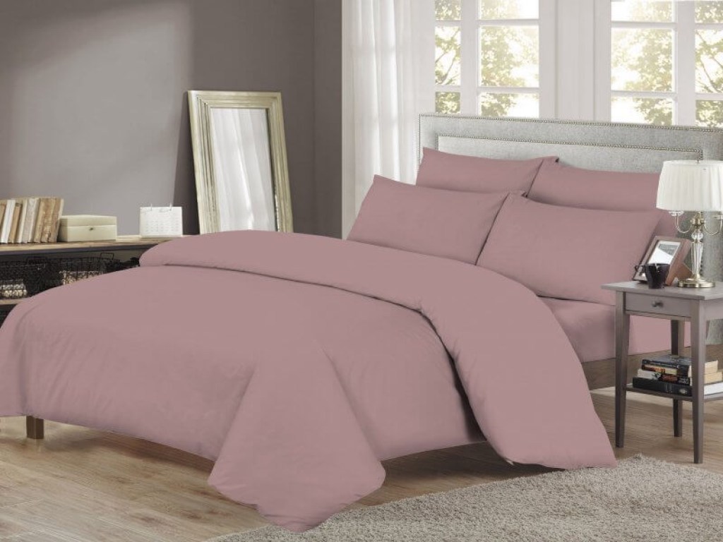 Σετ Σεντόνια Μελιτζανί Βαμβακερά One Color Γαρύφαλλο | Γαρύφαλλο - Λευκά Είδη