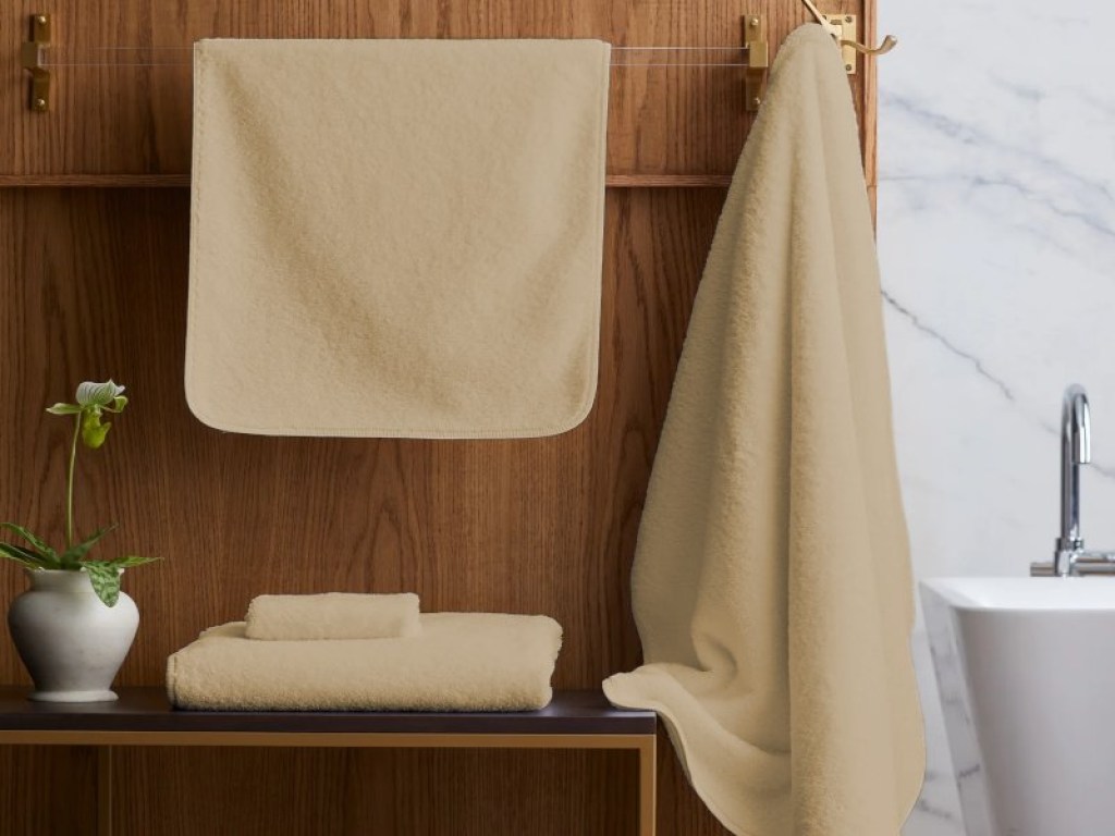 Σετ Πετσέτες Μπάνιου Πενιέ Μπεζ 100% Βαμβακερές 420gr/m² Γαρύφαλλο 3 Τεμάχια | Γαρύφαλλο - Λευκά Είδη