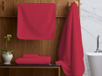 Σετ Πετσέτες Μπάνιου Πενιέ Μπορντό 100% Βαμβακερές 420gr/m² Γαρύφαλλο 3 Τεμάχια | Γαρύφαλλο - Λευκά Είδη