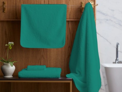 Σετ Πετσέτες Μπάνιου Πενιέ Πετρόλ 100% Βαμβακερές 420gr/m² Γαρύφαλλο 3 Τεμάχια | Γαρύφαλλο - Λευκά Είδη