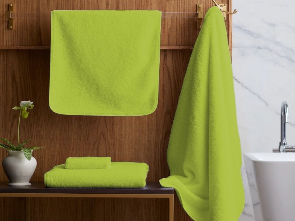 Σετ Πετσέτες Μπάνιου Πενιέ Πράσινο 100% Βαμβακερές 420gr/m² Γαρύφαλλο 3 Τεμάχια | Γαρύφαλλο - Λευκά Είδη