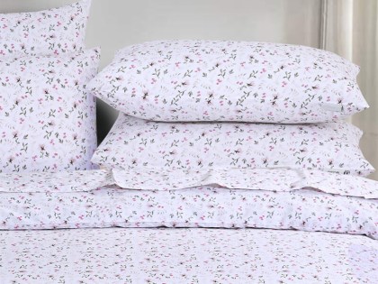 Σετ Φανελένιες Μαξιλαροθήκες Εμπριμέ Anemone 100% Cotton Γαρύφαλλο 2 Τεμαχίων 50x70 | Γαρύφαλλο - Λευκά Είδη