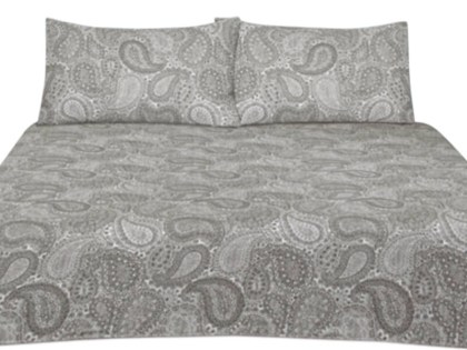 Σετ Φανελένιες Μαξιλαροθήκες  Paisly Grey 100% Cotton Γαρύφαλλο 2 Τεμαχίων 50x70 | Γαρύφαλλο - Λευκά Είδη