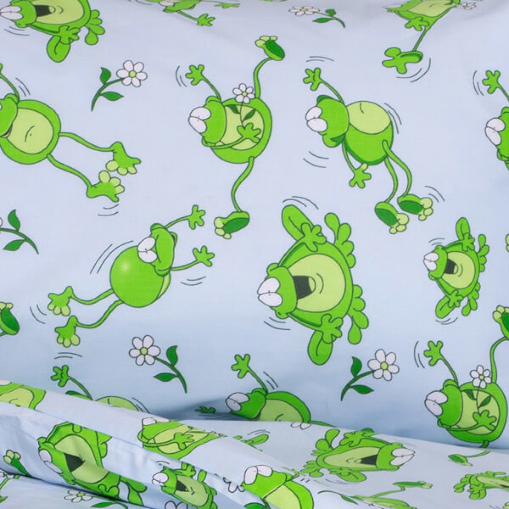 Σετ Παιδικά Σεντόνια Green Frog Βαμβακερά Γαρύφαλλο 165x245 | Γαρύφαλλο - Λευκά Είδη