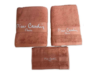 Σετ Πετσέτες Μπάνιου Pierre Cardin 100% Βαμβακερές 500gsm Κεραμιδί 3ΤΜΧ Γαρύφαλλο | Γαρύφαλλο -Λευκά Είδη