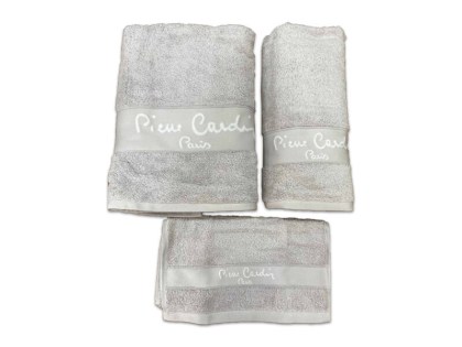 Σετ Πετσέτες Μπάνιου Pierre Cardin 100% Βαμβακερές 500gsm Light Grey 3ΤΜΧ Γαρύφαλλο | Γαρύφαλλο -Λευκά Είδη